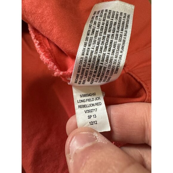 Old Navy Women Rebellion Red Size Medium Long Field Jacket Cotton Zip READ - Picture 12 of 15